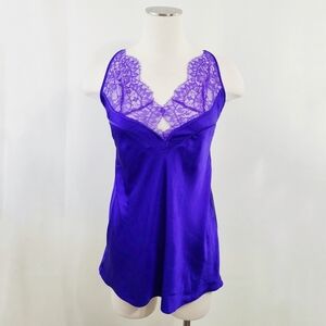 Victoria's Secret bright purple slip chemise night gown mini dress size small